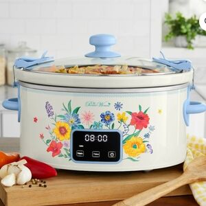 ❤️ New Pioneer Woman Brilliant Blooms Digital 6 QT Slow Cooker